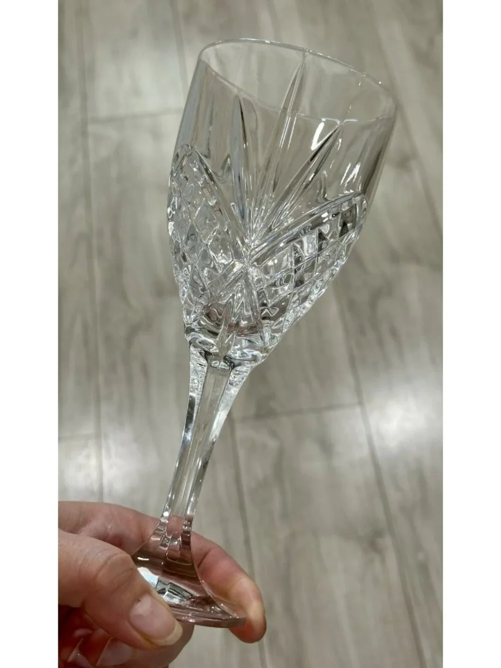 Set Of 6 DUBLIN Shannon by Godinger Crystal Water Goblets Wine Glasses 8” Tall